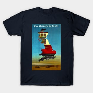 Vintage Travel Poster - See Britain by Rail T-Shirt